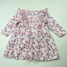 Load image into Gallery viewer, Girls Marquise, cotton casual long sleeve dress, EUC, size 0, L: 37cm