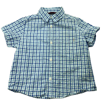 Boys Indie, checked cotton short sleeve shirt, GUC, size 0,  