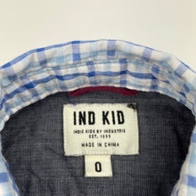 Load image into Gallery viewer, Boys Indie, checked cotton short sleeve shirt, GUC, size 0,  