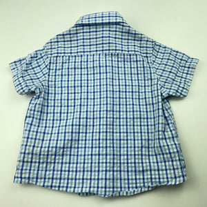 Boys Indie, checked cotton short sleeve shirt, GUC, size 0,  