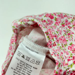Girls Bebe by Minihaha, floral cotton zip romper, EUC, size 000,  