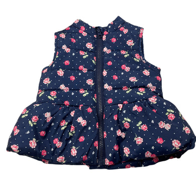 Girls Dymples, navy floral puffer vest / jacket, EUC, size 00,  