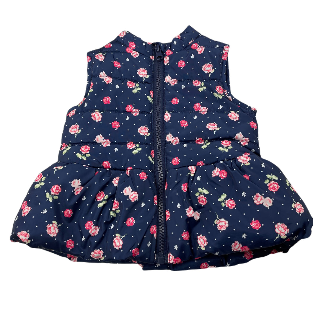 Girls Dymples, navy floral puffer vest / jacket, EUC, size 00,  