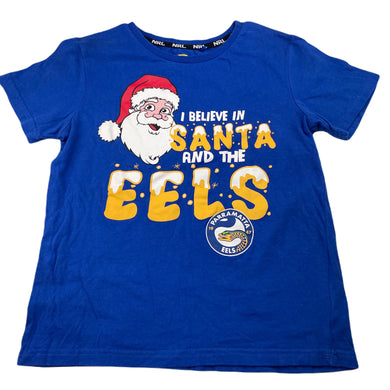 unisex NRL Supporter, Parramatta Eels cotton Christmas t-shirt / top, GUC, size 8,  