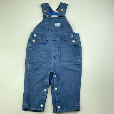 Boys Pumpkin Patch, cotton lined stretch denim overalls / dungarees, GUC, size 0,  