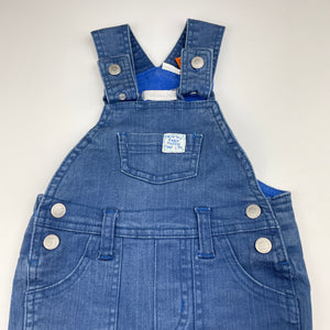 Boys Pumpkin Patch, cotton lined stretch denim overalls / dungarees, GUC, size 0,  