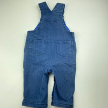 Load image into Gallery viewer, Boys Pumpkin Patch, cotton lined stretch denim overalls / dungarees, GUC, size 0,  