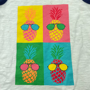 Boys GAP, cotton singlet / tank top, pineapples, small marks on front, FUC, size 3,  