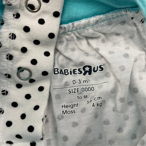 Girls Babies R Us, spotted cotton summer top, EUC, size 000,  