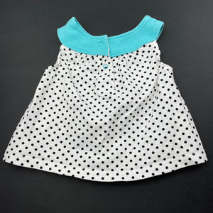Girls Babies R Us, spotted cotton summer top, EUC, size 000,  