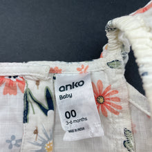 Load image into Gallery viewer, Girls Anko, floral cotton summer dress, GUC, size 00, L: 36cm