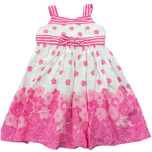 Load image into Gallery viewer, Girls Origami, lined pink &amp; white floral cotton party dress, FUC, size 1, L: 50cm