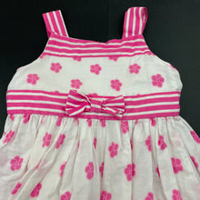 Load image into Gallery viewer, Girls Origami, lined pink &amp; white floral cotton party dress, FUC, size 1, L: 50cm