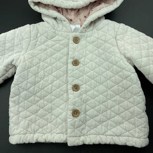 Girls Anko, quilted corduroy cotton jacket / coat, GUC, size 0,  