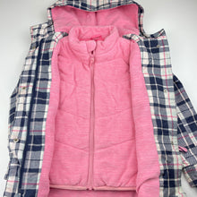 Load image into Gallery viewer, Girls Target, dual layer fleece lined jacket + detachable vest, L: 53cm, FUC, size 6,  