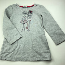 Load image into Gallery viewer, Girls Milkshake, grey fleece lined sweater / top, L: 50cm, FUC, size 8,  