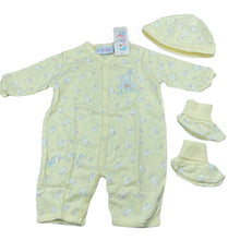 Load image into Gallery viewer, unisex Kidlooks, cotton romper, hat &amp; booties, NEW, size 000,  