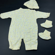 Load image into Gallery viewer, unisex Kidlooks, cotton romper, hat &amp; booties, NEW, size 000,  