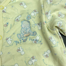 Load image into Gallery viewer, unisex Kidlooks, yellow cotton romper, hat &amp; booties, EUC, size 0,  