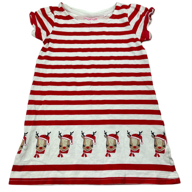 Girls Mango, striped stretchy Christmas dress, EUC, size 2, L: 46cm