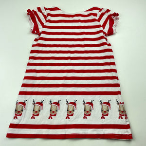 Girls Mango, striped stretchy Christmas dress, EUC, size 2, L: 46cm