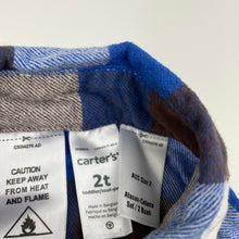 Load image into Gallery viewer, Boys Carters, brushed cotton long sleeve shirt, GUC, size 2,  