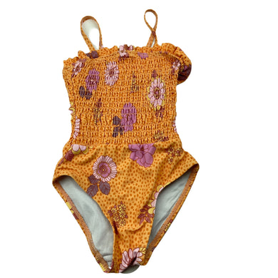 Girls Cotton On, orange floral swim one-piece, GUC, size 2,  