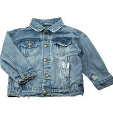 Load image into Gallery viewer, unisex Cotton On, distressed denim jacket, GUC, size 3-4,  