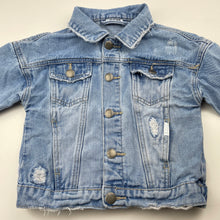 Load image into Gallery viewer, unisex Cotton On, distressed denim jacket, GUC, size 3-4,  