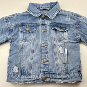 unisex Cotton On, distressed denim jacket, GUC, size 3-4,  