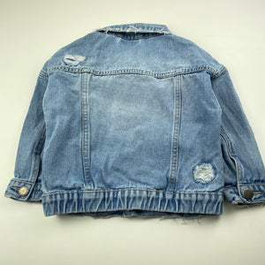 unisex Cotton On, distressed denim jacket, GUC, size 3-4,  