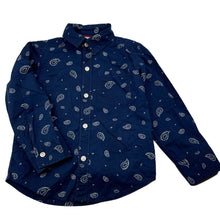Load image into Gallery viewer, Boys Carters, navy lightweight cotton long sleeve shirt, GUC, size 2,  