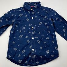 Load image into Gallery viewer, Boys Carters, navy lightweight cotton long sleeve shirt, GUC, size 2,  