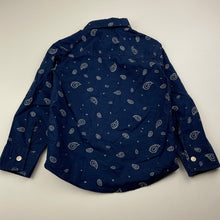 Load image into Gallery viewer, Boys Carters, navy lightweight cotton long sleeve shirt, GUC, size 2,  