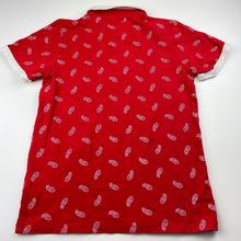 Load image into Gallery viewer, Boys Alfaberry, red stretchy polo shirt top, EUC, size 8,  