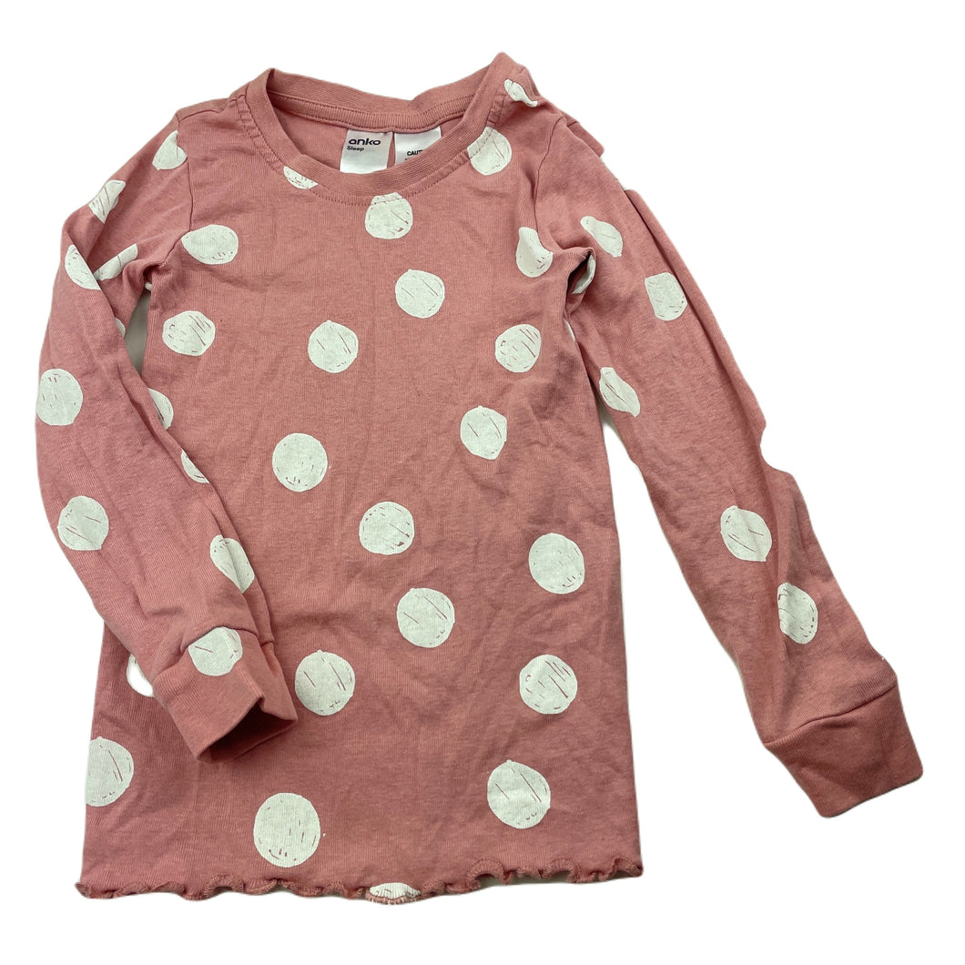 Girls Anko, cotton long sleeve pyjama top, EUC, size 4,  
