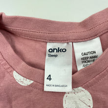 Load image into Gallery viewer, Girls Anko, cotton long sleeve pyjama top, EUC, size 4,  
