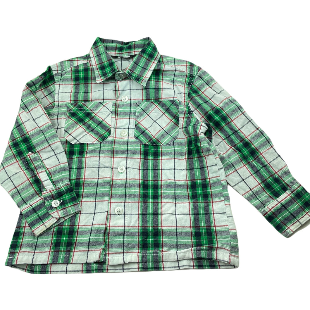 Boys George, checked cotton long sleeve shirt, FUC, size 2,  
