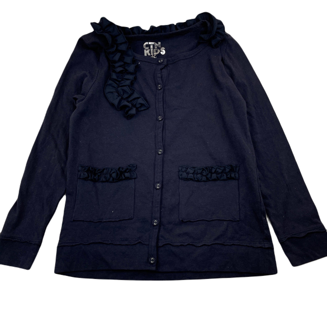 Girls Cotton On, navy cotton long sleeve top, GUC, size 7,  