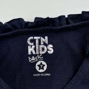 Girls Cotton On, navy cotton long sleeve top, GUC, size 7,  