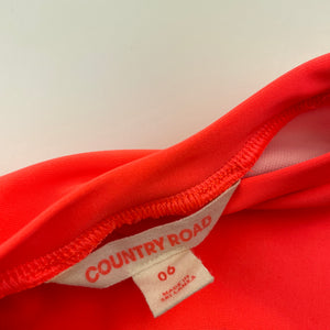 Girls Country Road, fluoro cropped swim top, GUC, size 6,  