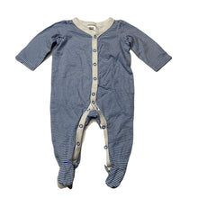 Load image into Gallery viewer, unisex Target, blue striped cotton coverall / romper, GUC, size 000,  