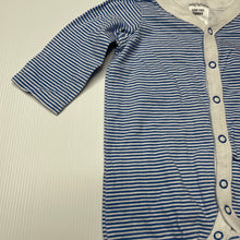 Load image into Gallery viewer, unisex Target, blue striped cotton coverall / romper, GUC, size 000,  
