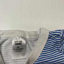 Load image into Gallery viewer, unisex Target, blue striped cotton coverall / romper, GUC, size 000,  