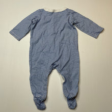 Load image into Gallery viewer, unisex Target, blue striped cotton coverall / romper, GUC, size 000,  