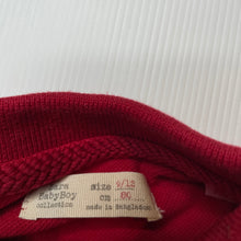 Load image into Gallery viewer, Boys Zara, red cotton long sleeve polo top, EUC, size 0,  