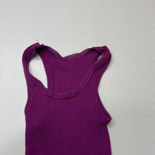 Load image into Gallery viewer, unisex Bonds, purple ribbed cotton singlet top, EUC, size 000,  