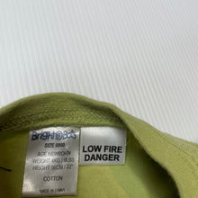 Load image into Gallery viewer, Boys BRIGHT BOTS, green cotton romper, lion, EUC, size 0000,  