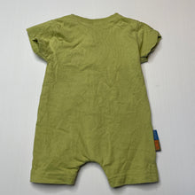 Load image into Gallery viewer, Boys BRIGHT BOTS, green cotton romper, lion, EUC, size 0000,  