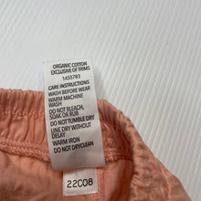 Load image into Gallery viewer, Girls Dymples, lightweight organic cotton shorts, elasticated, EUC, size 000,  